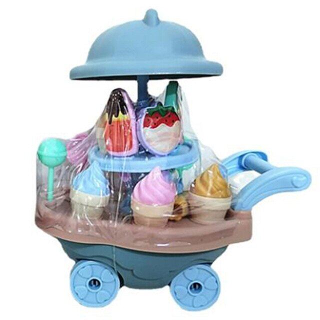 New Ice Cream Candy Car Hamburger Van Pizza Truck Cart Ice Cream Candy Vending House Brain Game Kids Play House Toys Gift