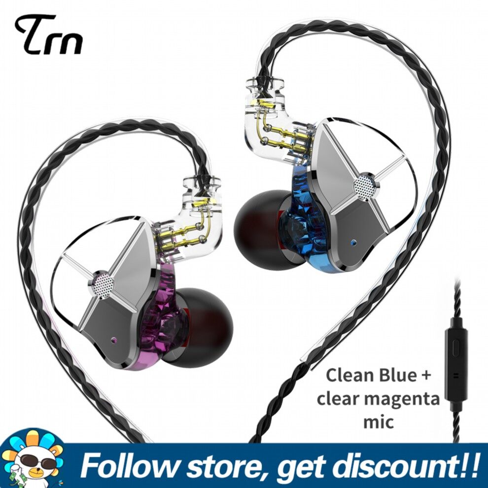 FAAEAL TRN ST1 1BA+1DD Hybrid Metal In Ear Earphone IEM HIFI DJ Monitor Running Sport Earphone Headset Wired Earplug Headsets Detachable In-Ear Eeaphone For Xiaomi Huawei Iphone Mobile Phone MP3 MP4 Player