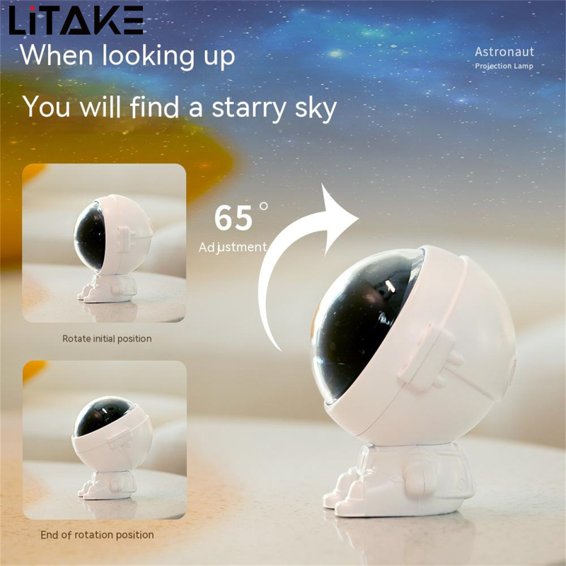 LITAKE Astronaut Star Projector Light Stepless Dimming Night Light Music Rotating Projector Lamp For Kids Bedroom