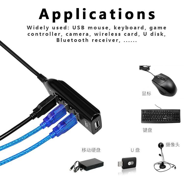 JTKE USB Hub 4 Cổng USB 2.0 Với Cáp Tốc Độ Cao Mini Hub Ổ Cắm Mô Hình Bộ Chia Cáp Cho Máy Tính Xách Tay