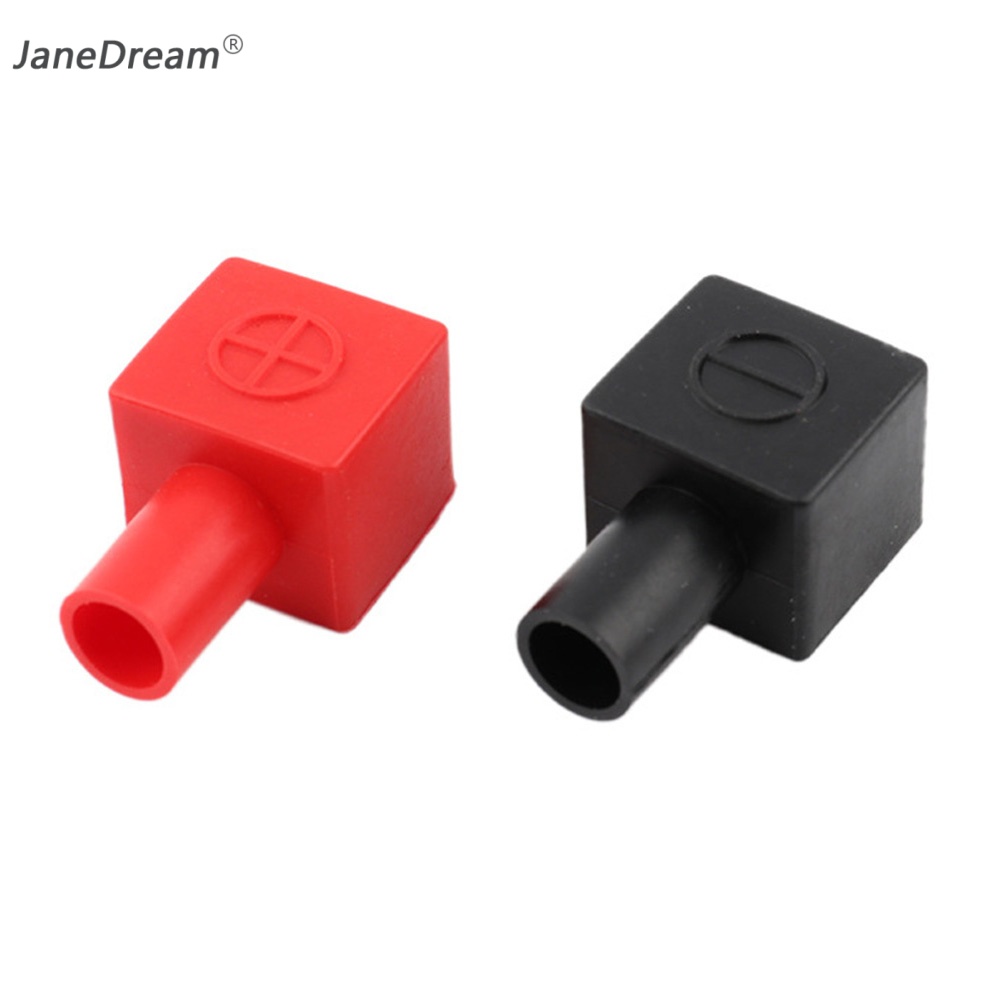 Janedream 2 cái thiết bị đầu cuối ắc quy xe xe máy hình vuông thông dụng bọc chân nội thất bằng cao su thiết bị đầu cuối ắc quy lớp áo bảo vệ vỏ cực dương âm