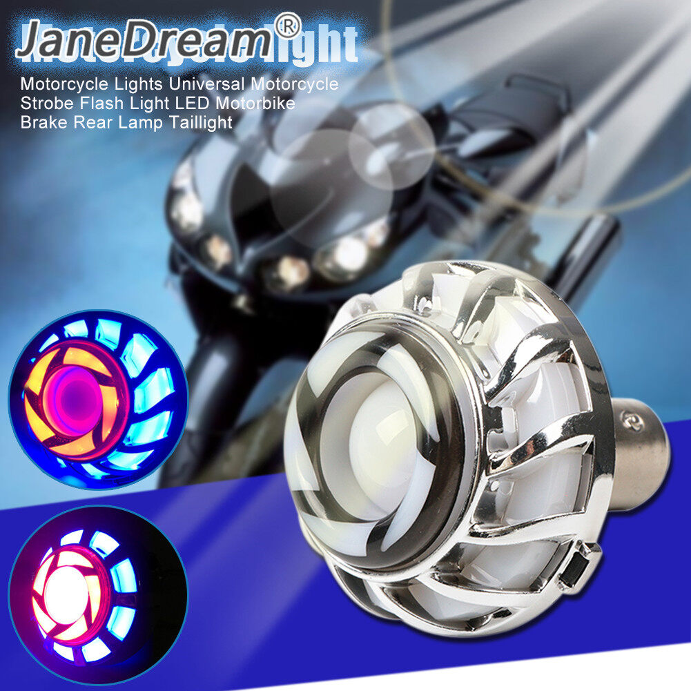 JaneDream 02-1PC 12V Motorcycle Lights Universal Motorcycle Strobe Flash Light LED Motorbike Brake Rear Lamp Taillight