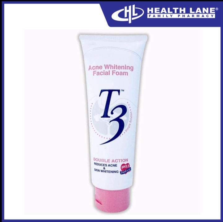 t3 acne whitening facial foam