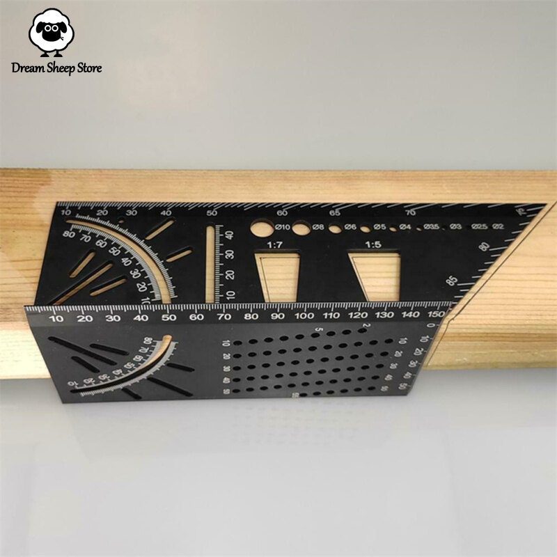 [ On Sale ] Multi-functional 45/90 Degree Angle Ruler Precisie Woodworking Square Ruler Scribing Gauge