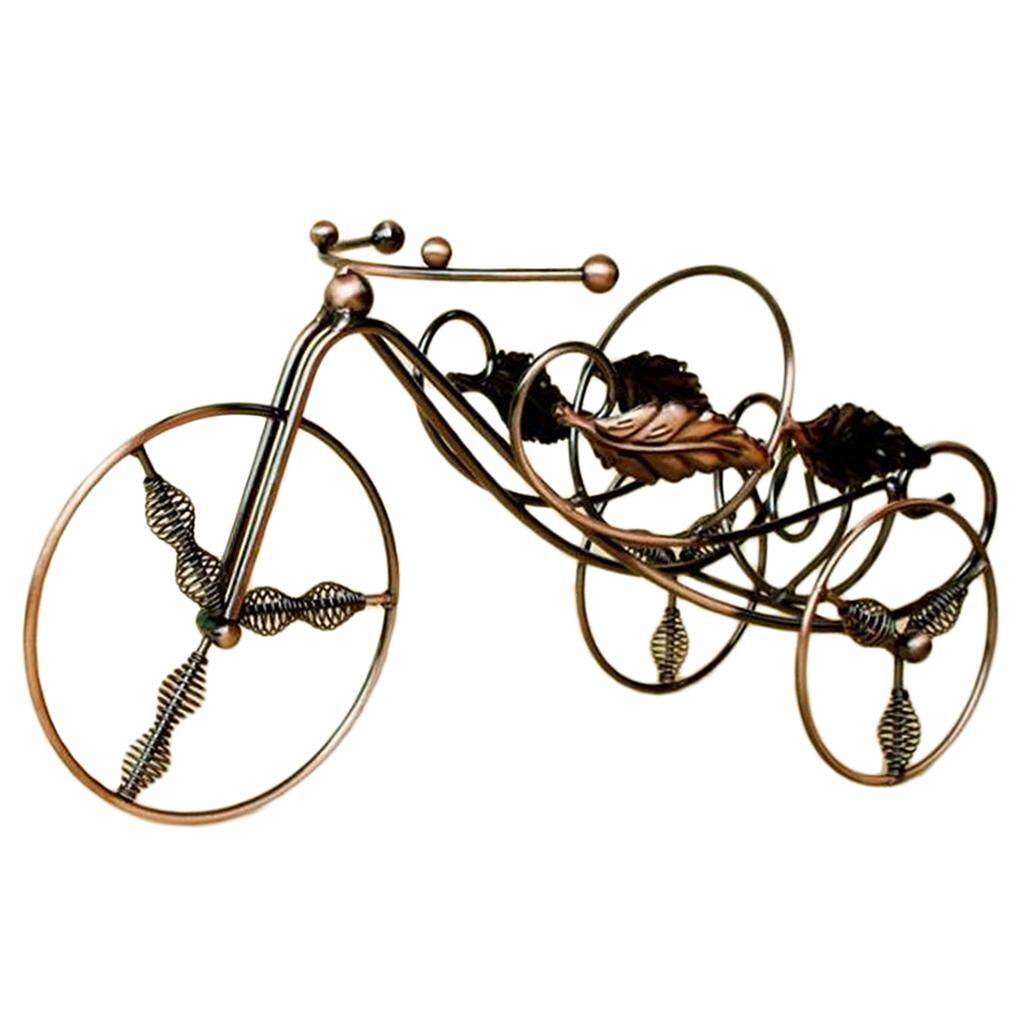 tishita Wine Bottle Holder Stands Elegant Iron Tricycle Shape Desktop Decor