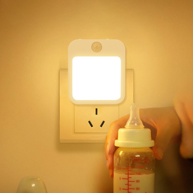 【JING】 Motion Sensor LED Night Lights EU Plug Dimmable Cabinet Light For Baby Bedside Bedroom Corridor Wireless Night Lamp Lighting