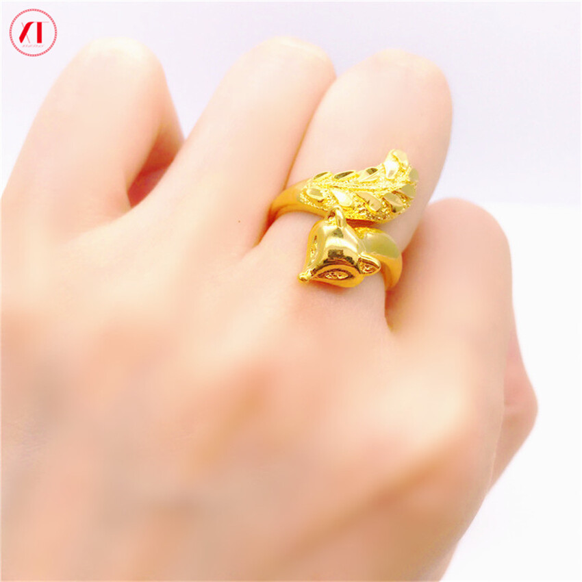 XT Jewellery Korea 24k Ring Fox Adjustable Fashion Woman Gold Plated