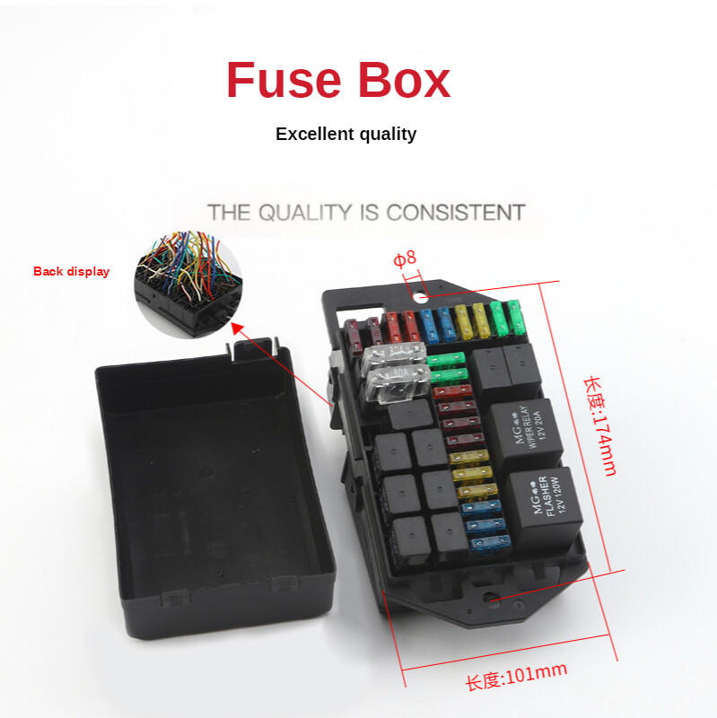New energy 38-way fuse box with 10-way master control junction box modified line fuse box seat