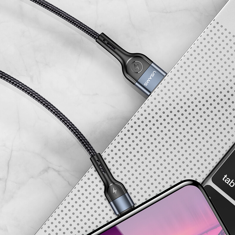 USAMS Cáp dữ liệu sạc nhanh Micro USB Cáp sạc USB A sang Micro Cáp sạc hợp kim nhôm 1M cho Xiaomi Huawei Samsung Oppo Vivo ASUS