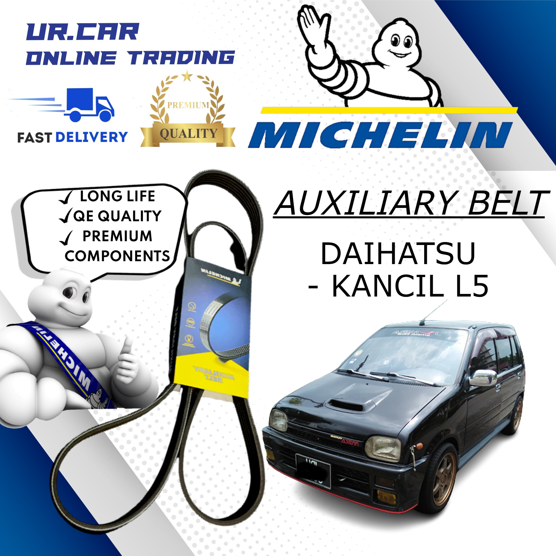 MICHELIN PERODUA KANCIL L5 AUXILIARY BELT ALTERNATOR BELT 4PK 685