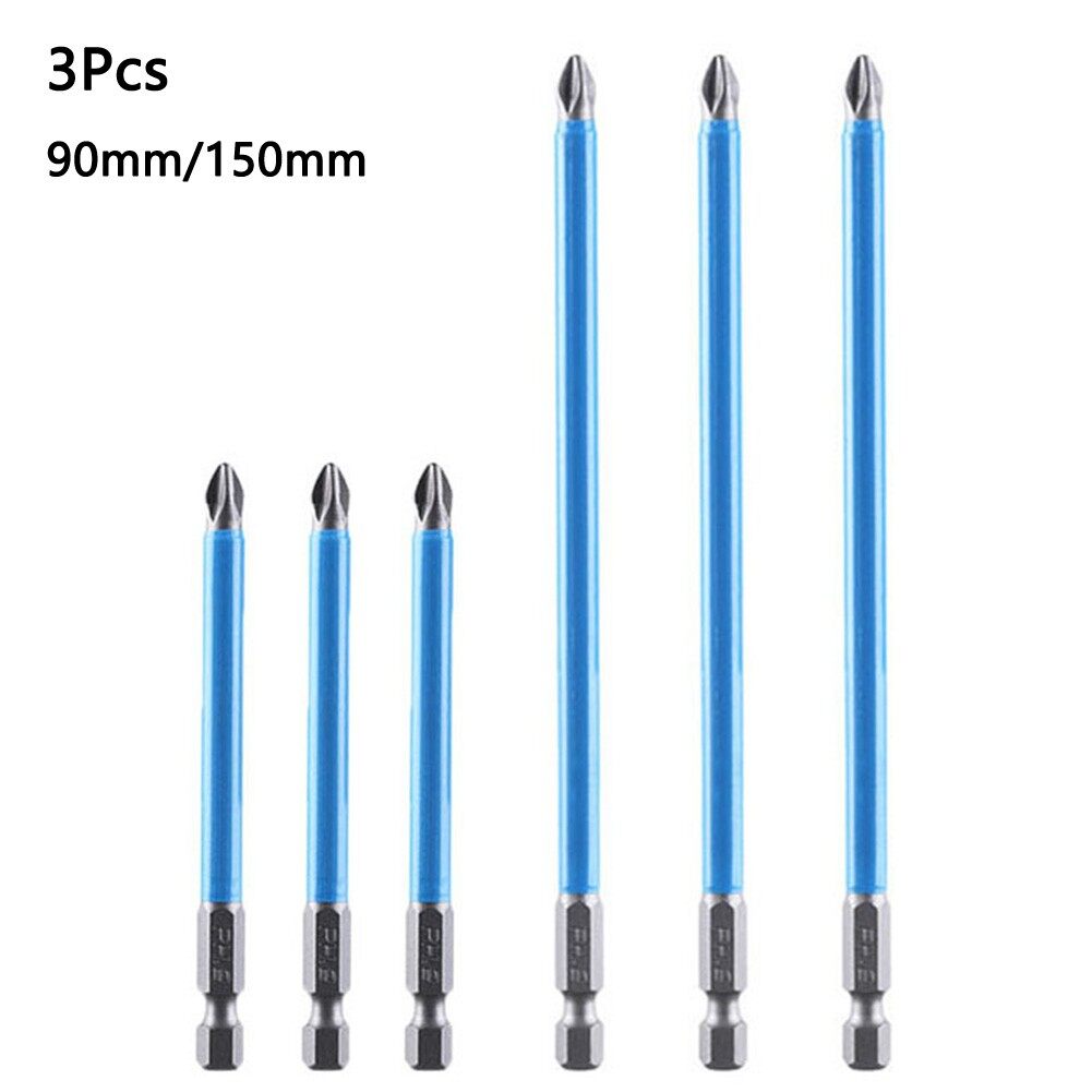 3 Cái Đầu Lô Chống Trượt Mũi Vặn Chéo Chống Trượt 90Mm 150Mm Bộ Tuốc Nơ Vít PH2 Đầu Lô S2, Đầu Tua Vít Gió Từ Tính Mạnh