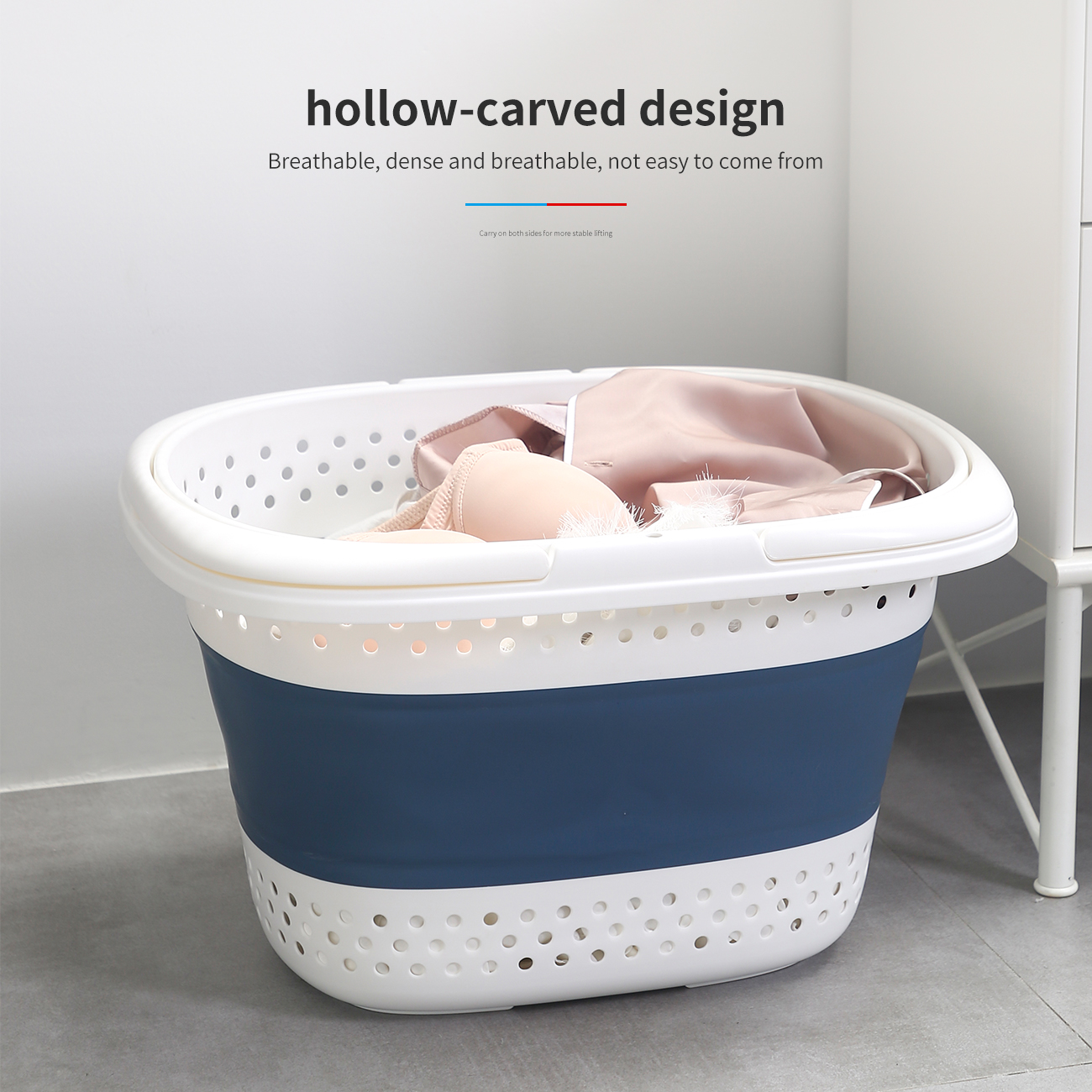 CNMF Collapsible Foldable Laundry Backet with Handle Clothes Storage Basket Container Organizer Hamper Space Saving