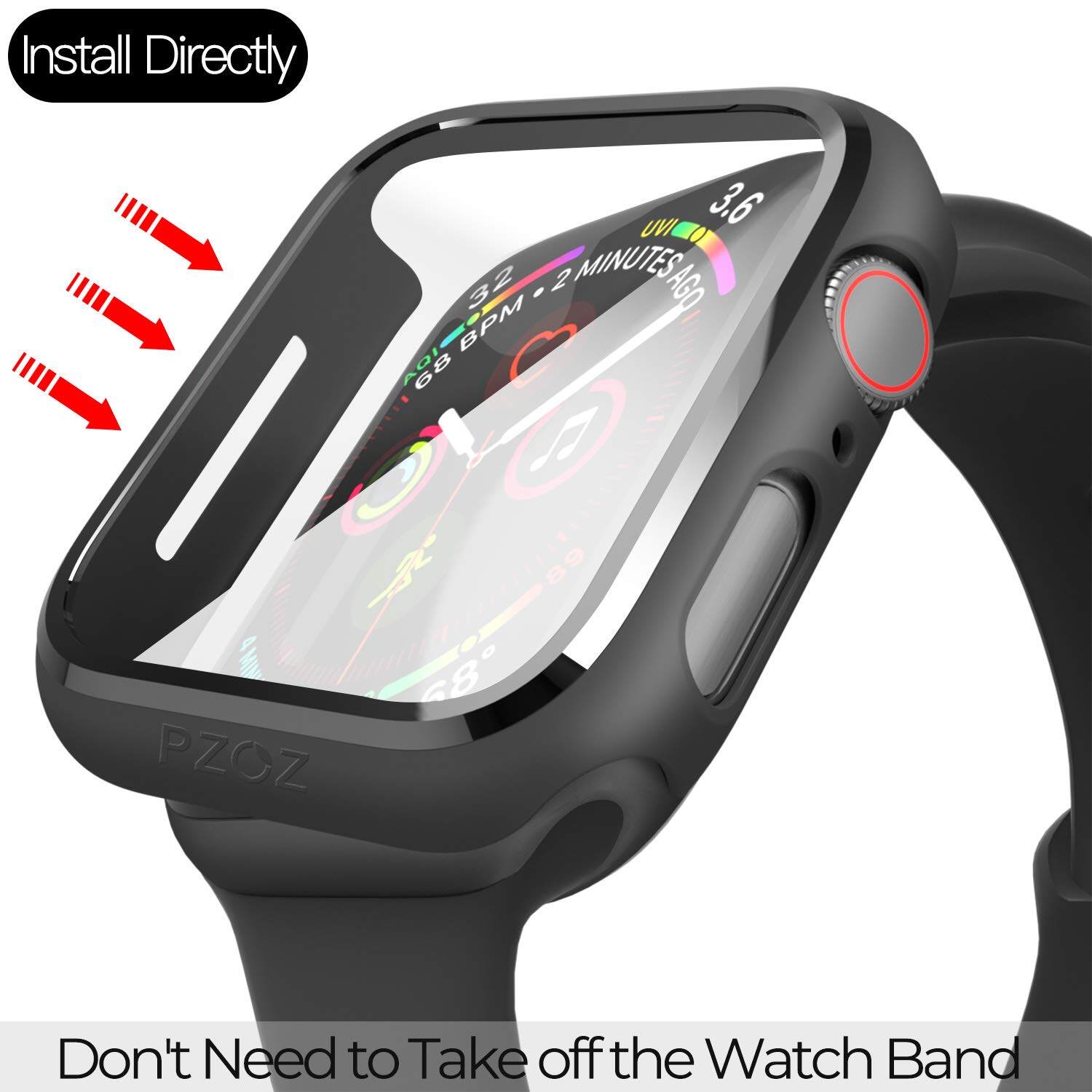 Ultra Thin Hard PC Case Tempered Glass Screen Protector Protective Cover Suitable For Apple Watch Series 9 8 7 6 SE 1 2 3 4 5 38mm 40mm 42mm 44mm 41mm 45mm Smartwatch Case Cover