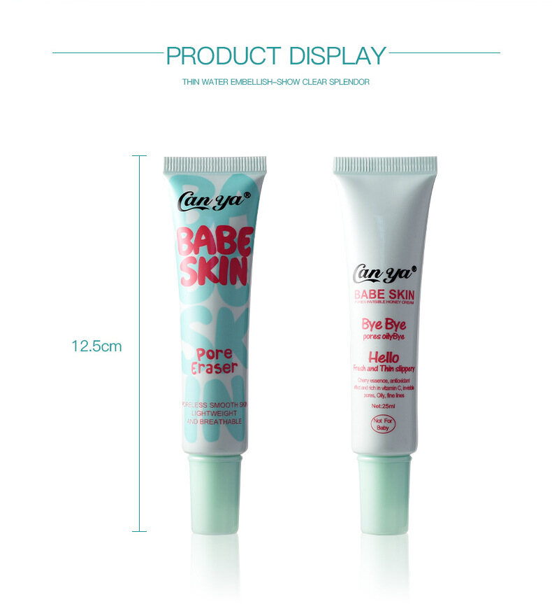 BABE SKIN Kem Lót Dạng Lỏng Che Phủ Mờ Trang Điểm Concealers Chăm Sóc Mặt Kem, Kem Nền Mờ Dầu Lỗ Chân Lông Vô Hình- Kem Che Khuyết Điểm Mỹ Phẩm Control