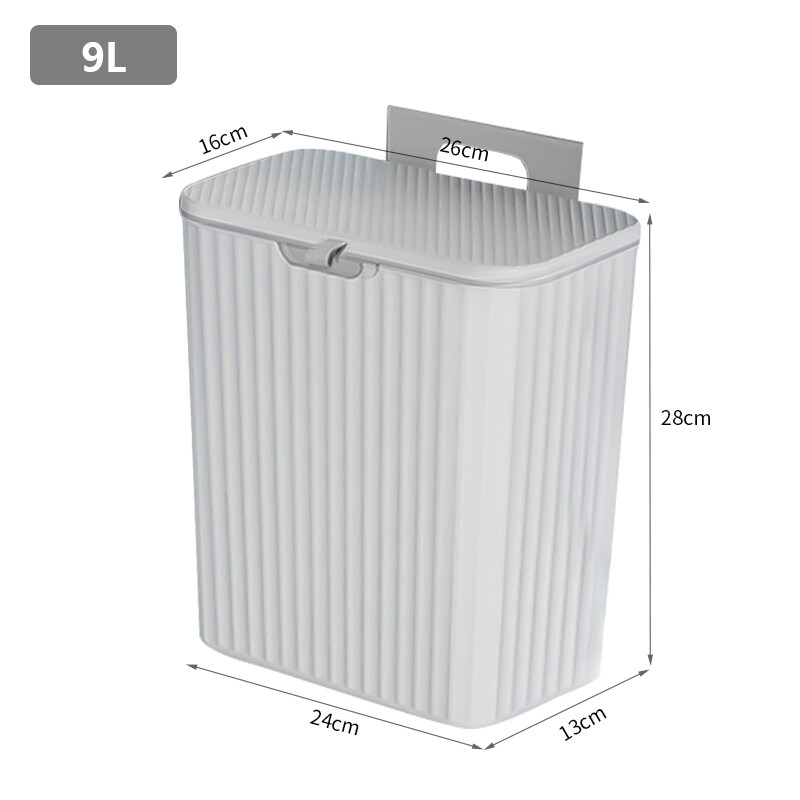 Konco 7L/9L wall hanging trash can Kitchen cabinet waste Bins Wall mounted garbage Bins with lid simple recycling bin for kitchen and bathroom