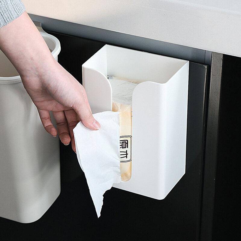 IKEA Kitchen Non-stick Paste Paper Tray Wall Wall-mounted Tissue Holder Creative Simple Plastic Multifunctional Toilet Tissue Box