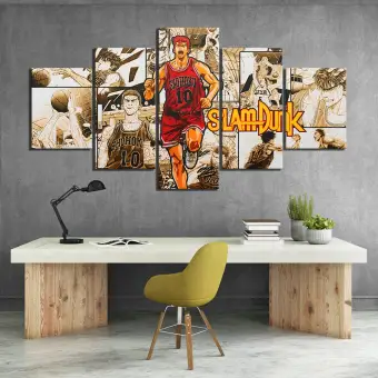 Anime Boy Pictures Hanamichi Sakuragi Slam Dunk Poster 5 Piece Basketball Comic Artwork Canvas Paintings For Wall Decoration Lazada Ph
