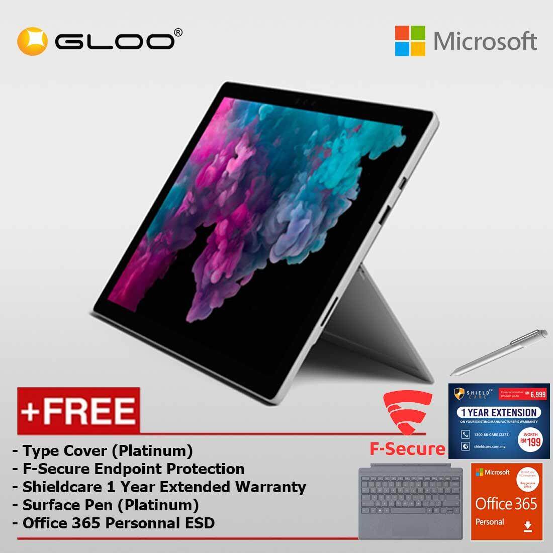Microsoft Surface Pro 6 Core i5/8GB RAM -128GB + Type Cover Platinum + Shield Care 1 Year Extended Warranty + F-Secure End Point Protection + Pen Platinum + Office 365 Personal (ESD) Malaysia