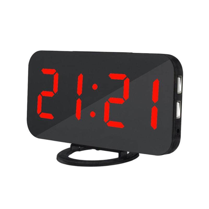 Đồng Hồ Báo Thức Kỹ Thuật Số Đồng Hồ Lớn Dễ Dàng Màn Hình LED Mặt Gương Dual USB Cổng Sạc bán chạy