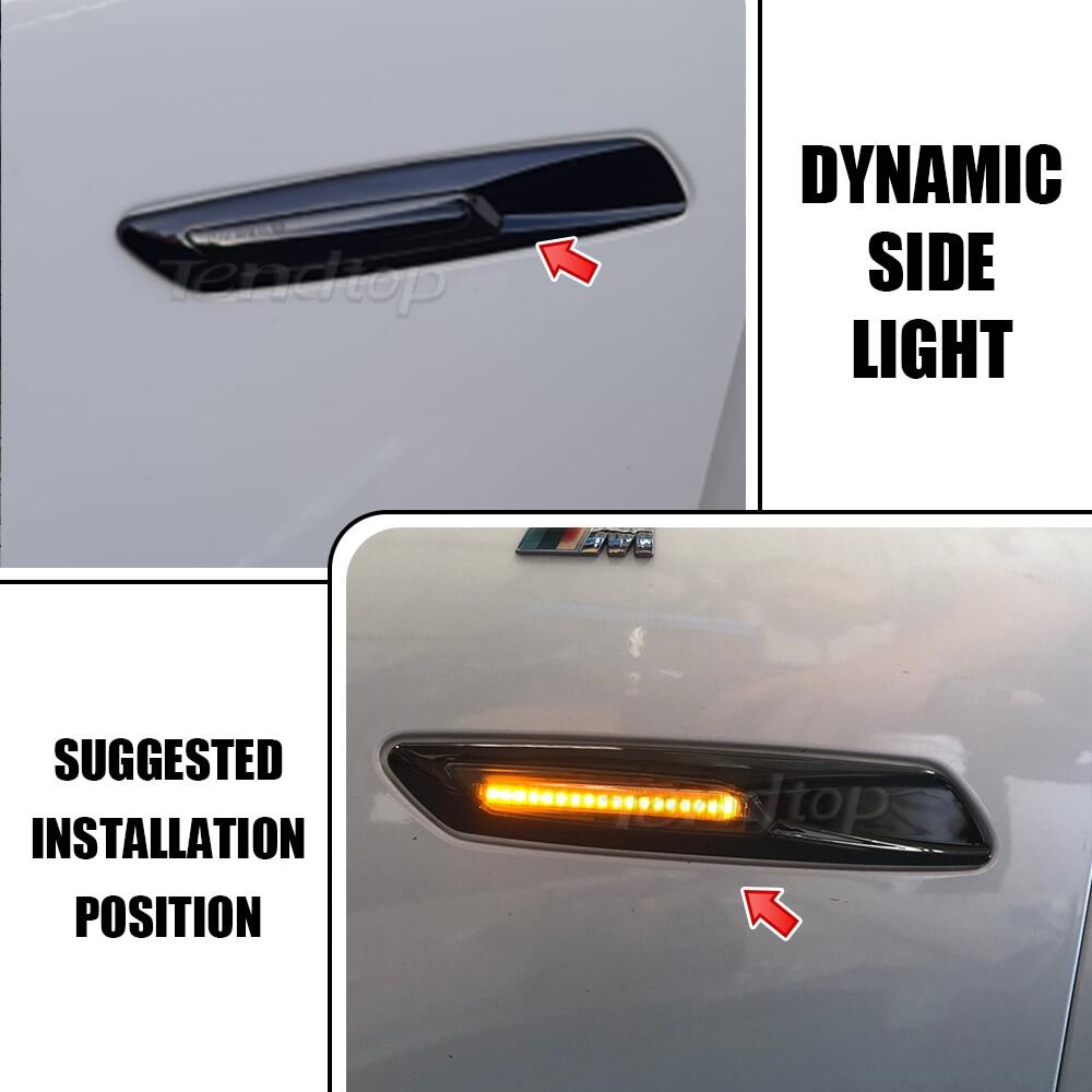 2Pcs Blinker For BMW 1 3 5 Series LED Dynamic Side Marker Turn Signal Lights For F30 E90 E91 E92 E93 E46 E60 E61 BMW F10 Style