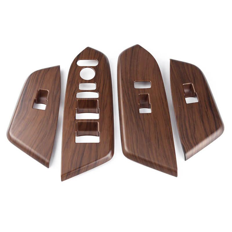 4Pcs Car Peach Wood Window Switch Control Panel Cover Trim Plastic For Honda CRV 2017 2018