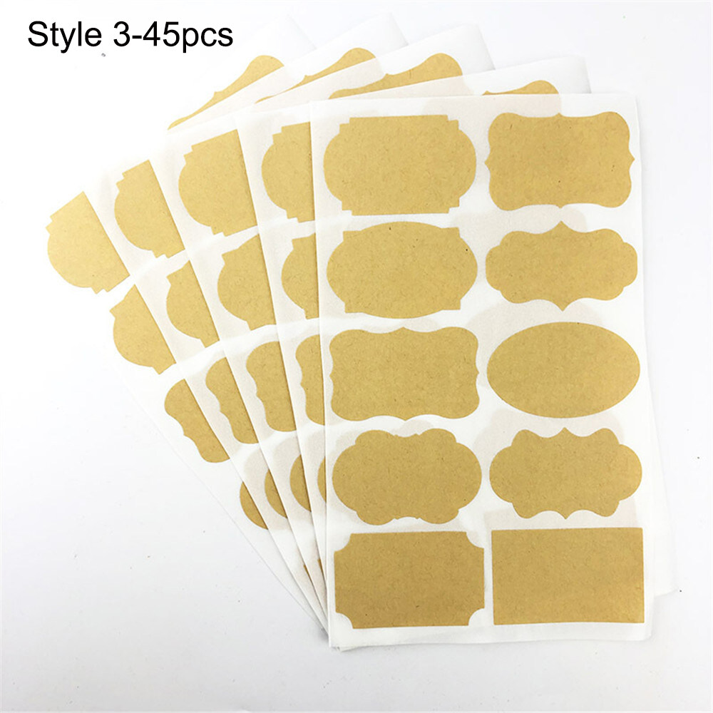 Decoration Creative Kraft Paper Labels Stickers Packaging Seals Blank Sticky