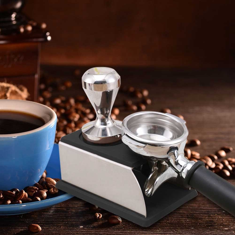 Support Pour Tamper à Café – En Acier Inoxydable Et Silicone, Dimensions 14x7,5x6,5 Cm – Étale Pour Poudre De Café