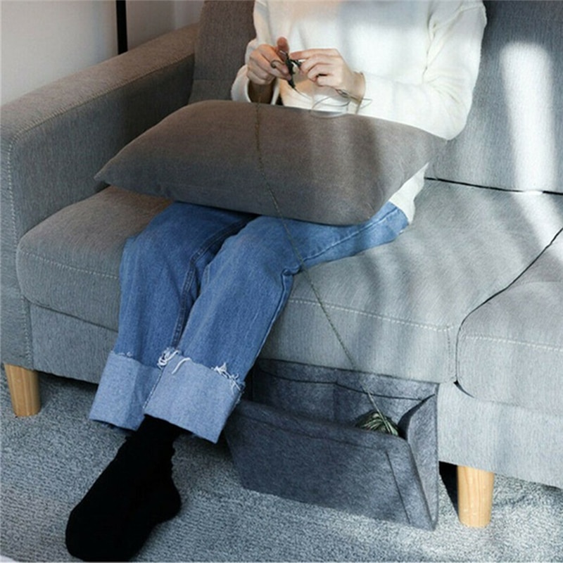Felt Bedside Storage Organizer Anti-Slip Bedside Bag Bed Sofa Side Pouch Hanging Couch Storage Bed Holder Pockets For Sofa