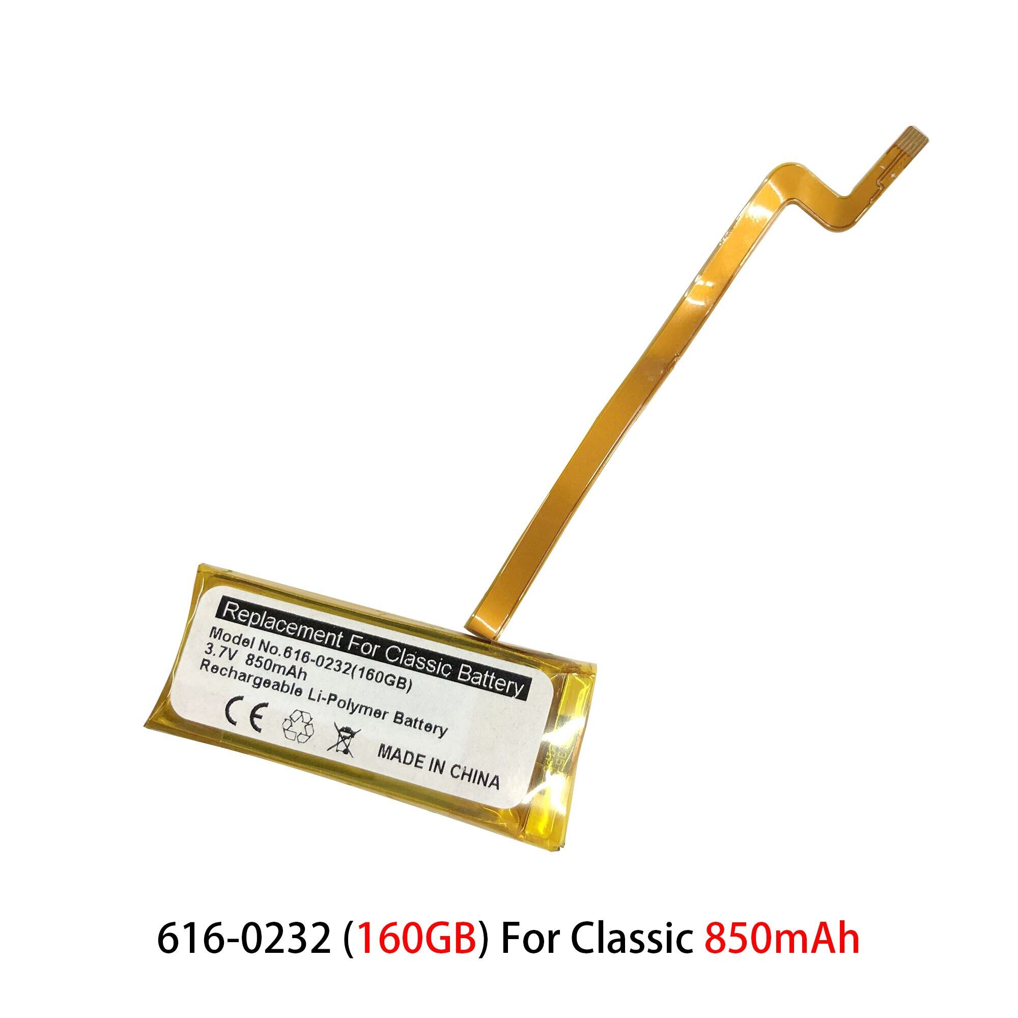 Replacement battery for ipod classic video thin 5th 5.5 30gb 6th 80gb 120gb 7th 160gb 616-0229 battery 616-0232 batteries
