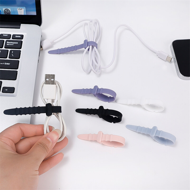 5 Cái Dụng Cụ Sắp Xếp Dây Sạc Điện Thoại Quản Lý Cáp Xương Cá Thông Dụng Dụng Cụ Quấn Dây Tai Nghe Di Động