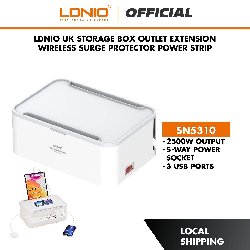 LDNIO SN5310 2500W Defender Series Management Power Strip Box Lazada