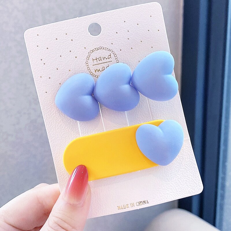 [ACC]Korean new style net red cute girl love color matching word hair pin hair clip bb clip headdress