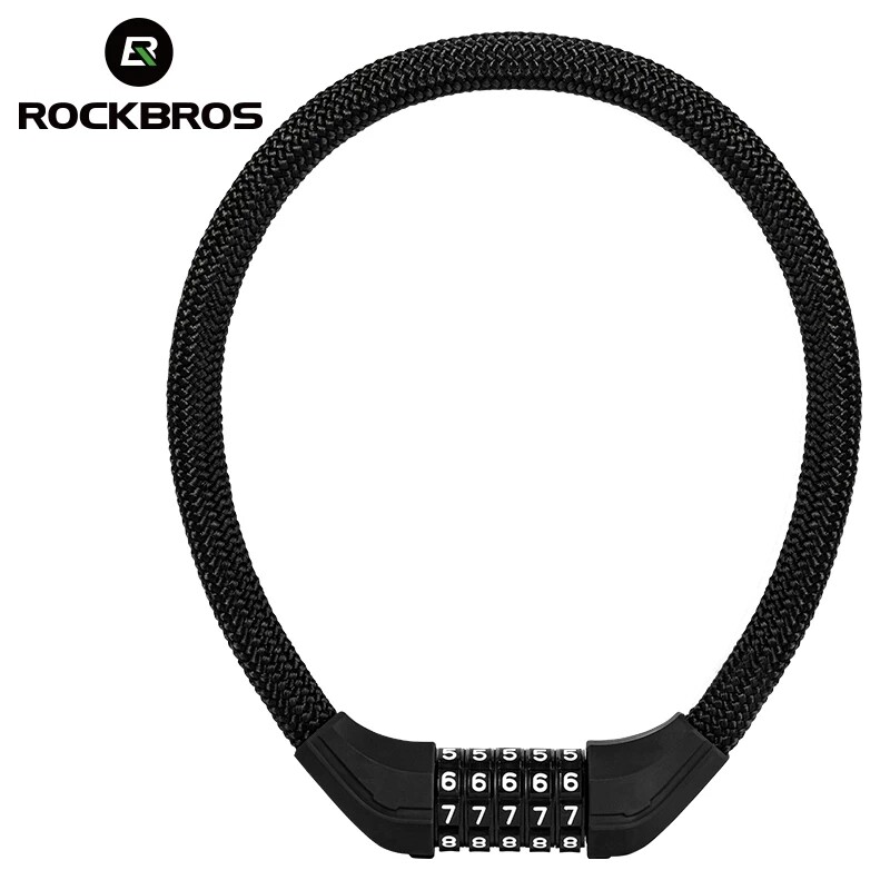 ROCKBROS Bicycle Lock Thicken Password Elasticity ABS Zinc Alloy Lock Anti-theft Soft Ultra-light Knit
