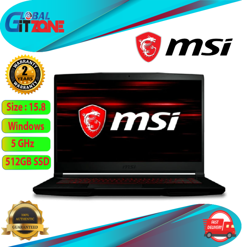 MSI Laptop Thin GF63 10SCXR-400BN 15.6-inch FHD Gaming ( i7-10750H, 8GB, 512GB SSD, GTX1650 Max-Q 4GB, W10 ) Malaysia