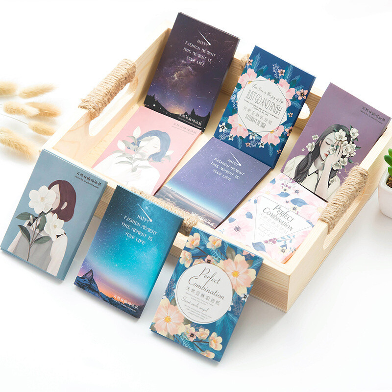 50 sheets một giấy thấm dầu lanh tự nhiên, màng màu xanh thấm dầu trên mặt giấy thấm dầu, dầu kiểm soát dầu da dầu blotters # c4589