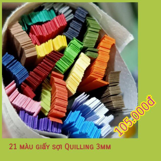 Combo 21 màu giấy sợi Quilling 3mm
