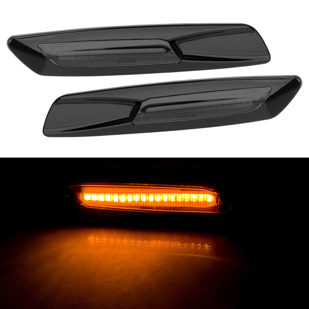 Đèn Báo Bên Hông LED Màu Hổ Phách Cho Xe BMW 1 3 5 Series E60 E61 E81 E82 E87 E88 E90 E91 E92 E93 Đèn Xe Hơi, 1 Cặp Đèn Chớp Phía Trước