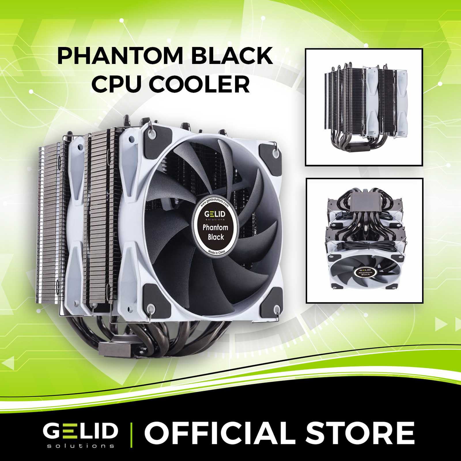PHANTOM BLACK CPU COOLER,[CC-Phantom-Black-01-A] - GELID Shop - ThaiPick
