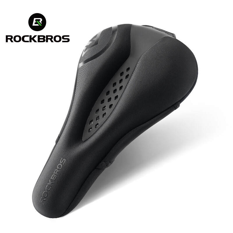 ROCKBROS Bicycle Saddle Cover Silicone Soft Comfortable Shockproof MTB Road Bike Seat Cover Cushion Hollow Breathable Cycling Saddle Cover With Rain Cover