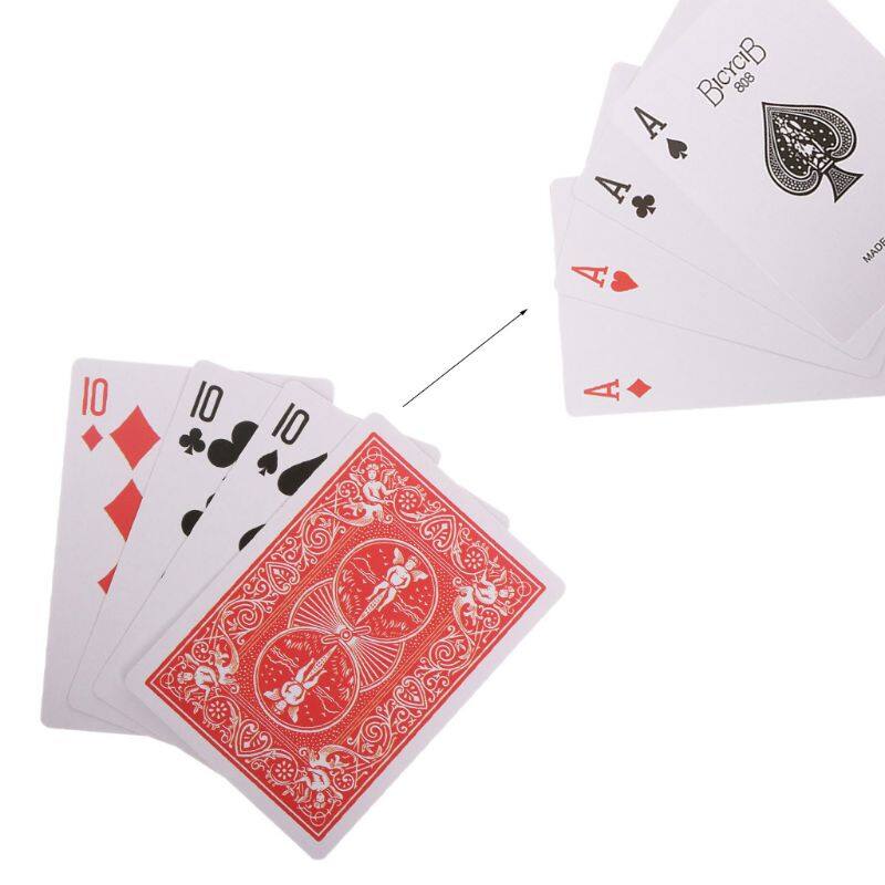 4 Cards 10 To A Transformer Magic Tricks Magic Props Close Up Magic Toy Kids Toy