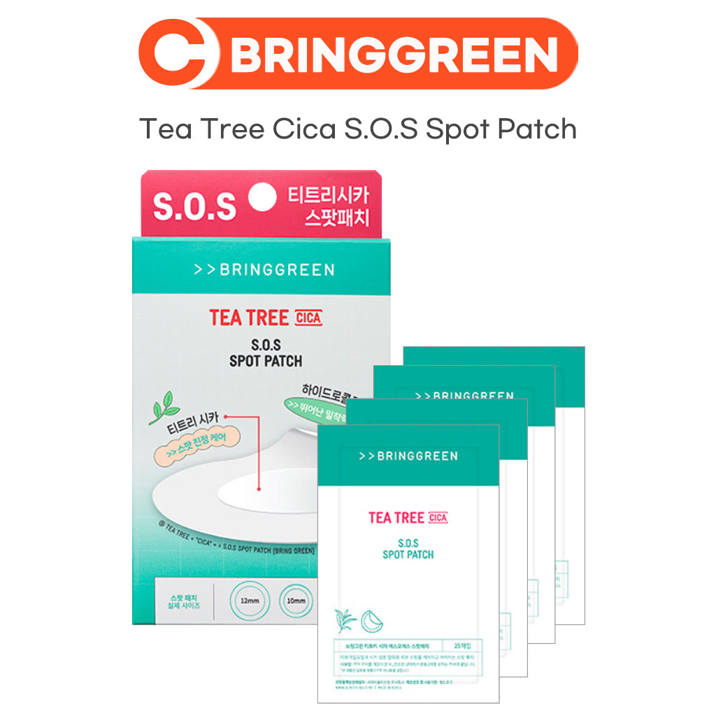 【BRING Green】cây Trà CICA S.O.S. Miếng Dán Điểm 75 + 25 Miếng/K-beauty