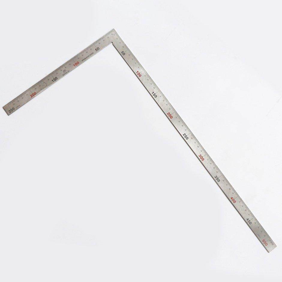 ELEC Stainless Steel 90 Degree Square Ruler L-Shaped Dual Angle Side Metric Ruler