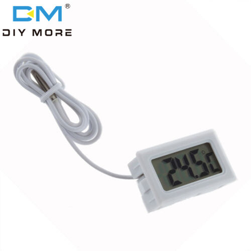 Diymore FY10/TPM-10 Mini Digital LCD Temperature and Humidity Meter Plug-in Thermometer Indoor Temperature and Humidity Meter Temperature Sensor Refrigerator Kitchen Thermometer 1m/2m/3m/5m
