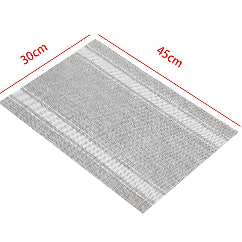 Placemat Ăn Bộ Đồ Ăn Miếng Lót Cách Nhiệt Sọc PVC Bàn Thảm Có Thể Rửa Được