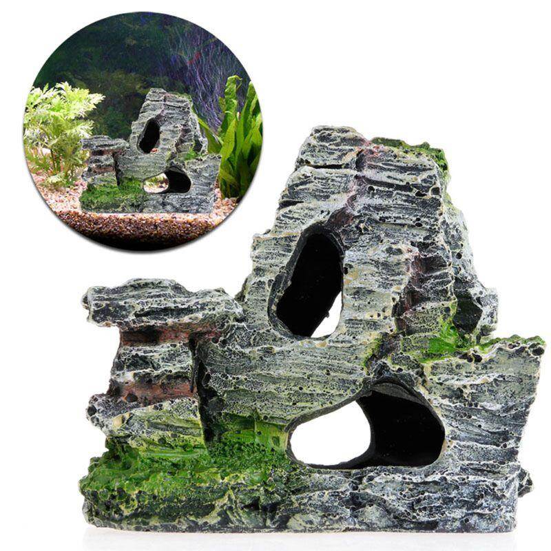 Mountain View Aquarium Rock Cave Tree Bridge  Tank Ornament Rockery Decor for Fish