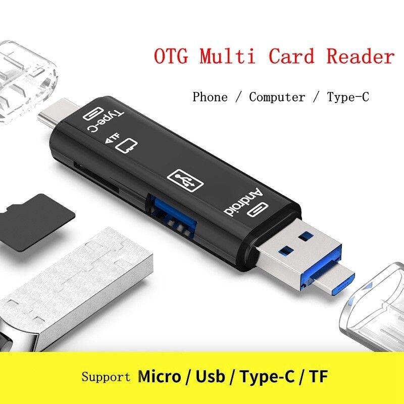 Micro SD USB TF OTG to USB 2.0 Adapter Card Reader For Android IOS Tablet PC