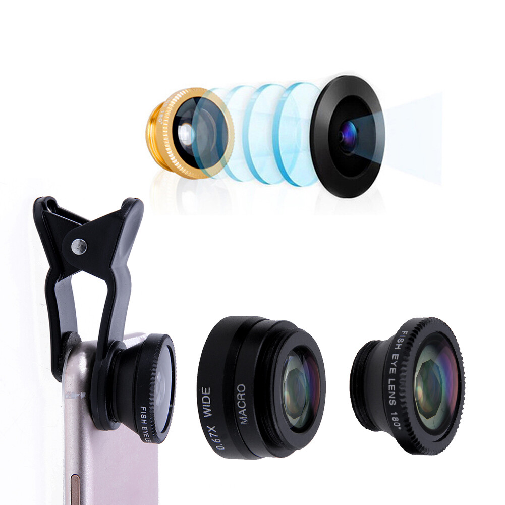 3 in 1 Fish Eye+ Wide Angle+ Macro Camera Lens Kit for Phone