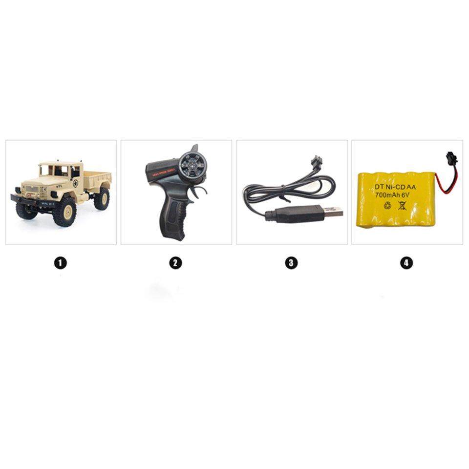 Penjual Terbaik B-14 1/16 2.4 GHz Perangkak RC Off-Road Truk Militer Mobil dengan Lampu