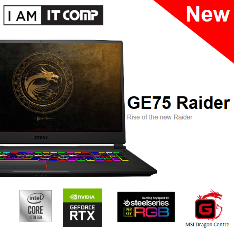 MSI GE75 RAIDER 10SGS-443 17.3 FHD 240Hz Laptop ( i7-10875H, 16GB RAM, 512GB SSD, RTX2080, W10 ) FOC MSI GAMING MOUSE, MSI MOUSE PAD Malaysia