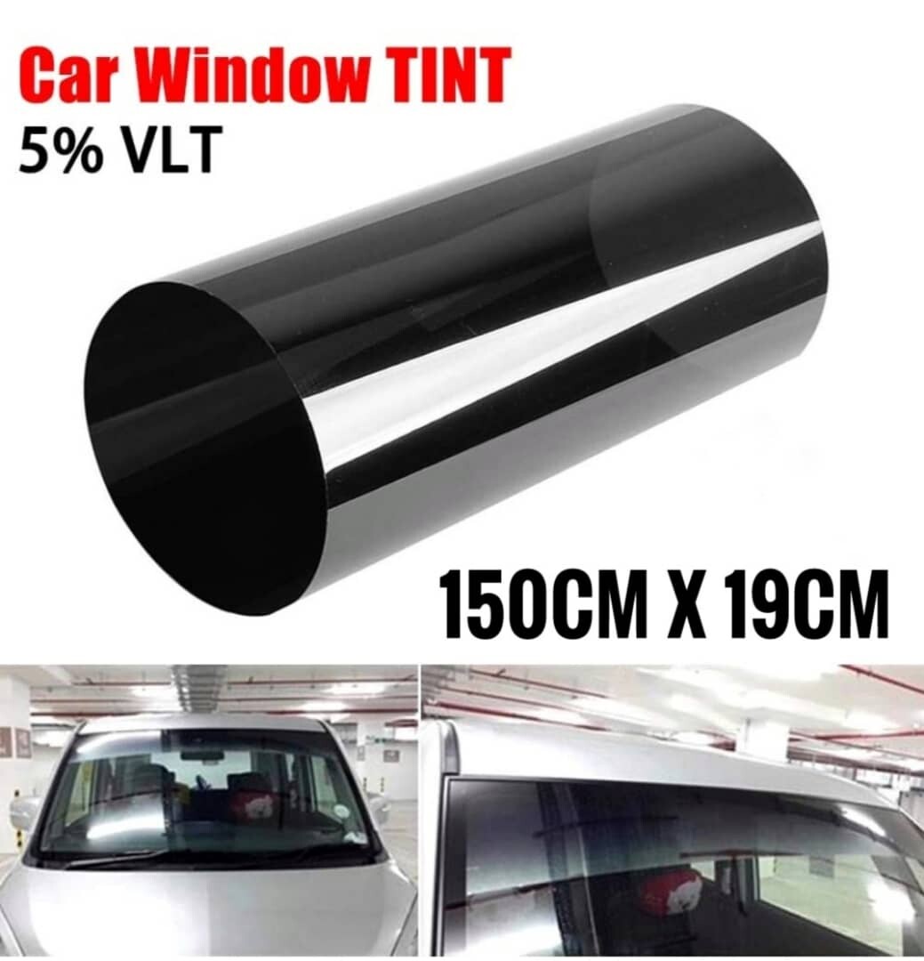 Car Windscreen Tinted 5 Percent Black Sun Visor Strip Tint Film Car